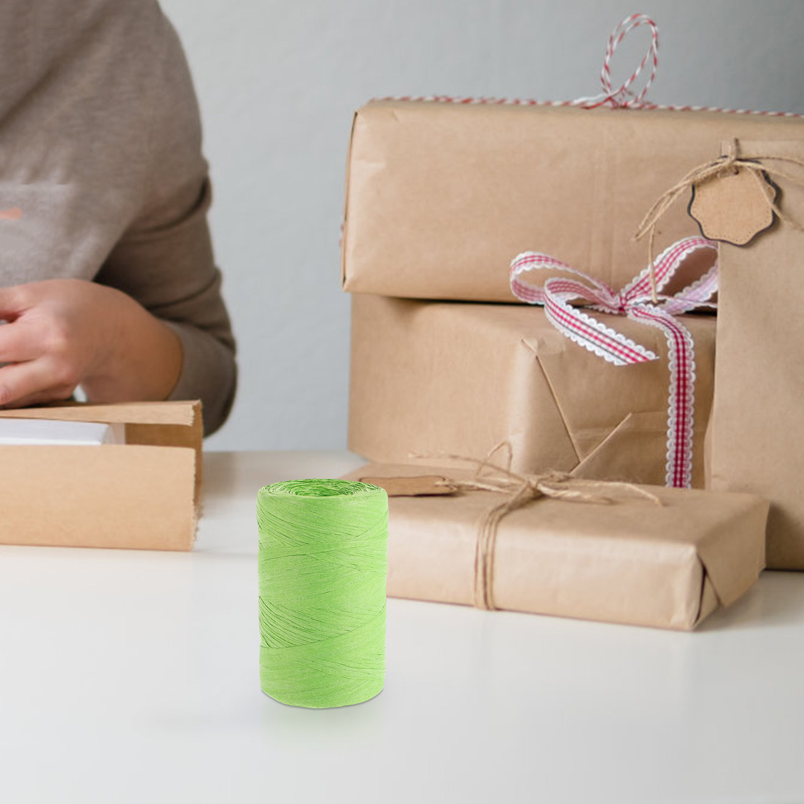 Papercraft Supply Ribbon - شريط ورق الرافيا الملون لتغليف الباقات