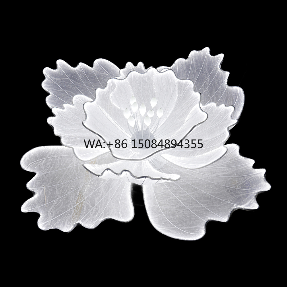 Event & Party Supply Photos - خلفية زهور بيضاء عملاقة بإضاءة LED