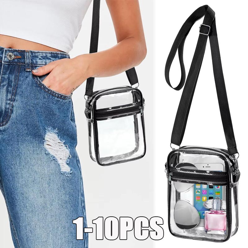 Event & Party Supply Photos - 1-10 قطع حقيبة كروس بودي شفافة