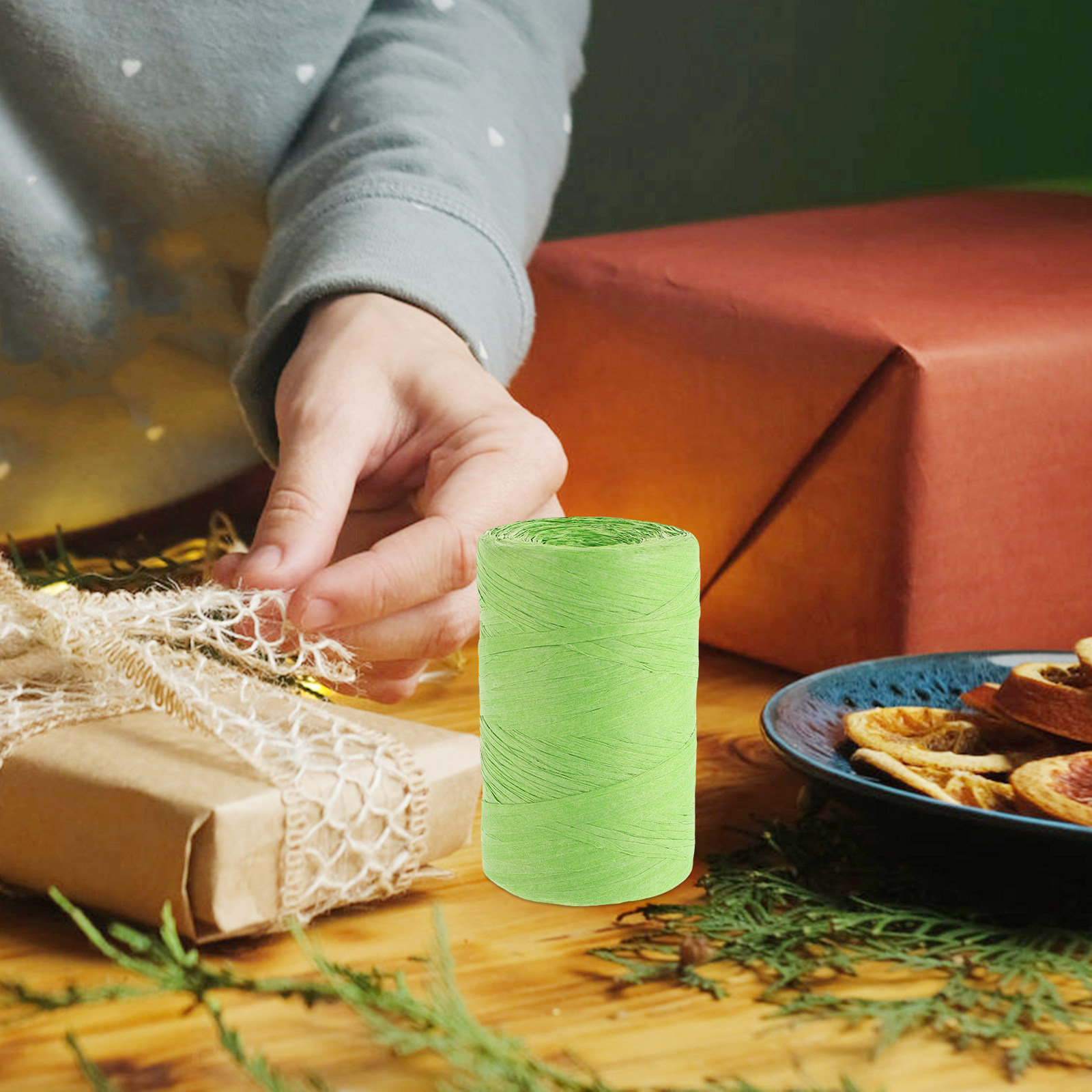 شريط ورق الرافيا الملون لتغليف - مراجعة Papercraft Supply Ribbon وسعره