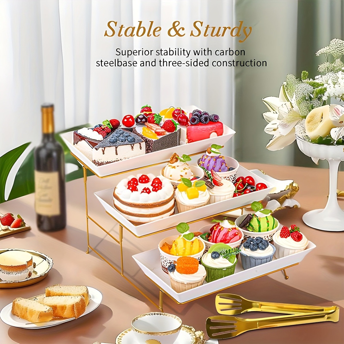 حامل تقديم متعدد الطبقات أبيض  - مراجعة Cupcake Stand Tier وسعره