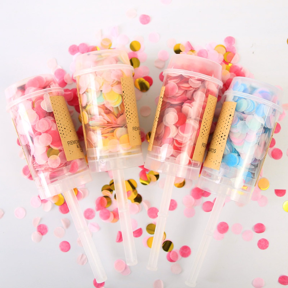 قصاصات بوبر دفع مستديرة ، تنفج - مراجعة Confetti Cannon Tube وسعره