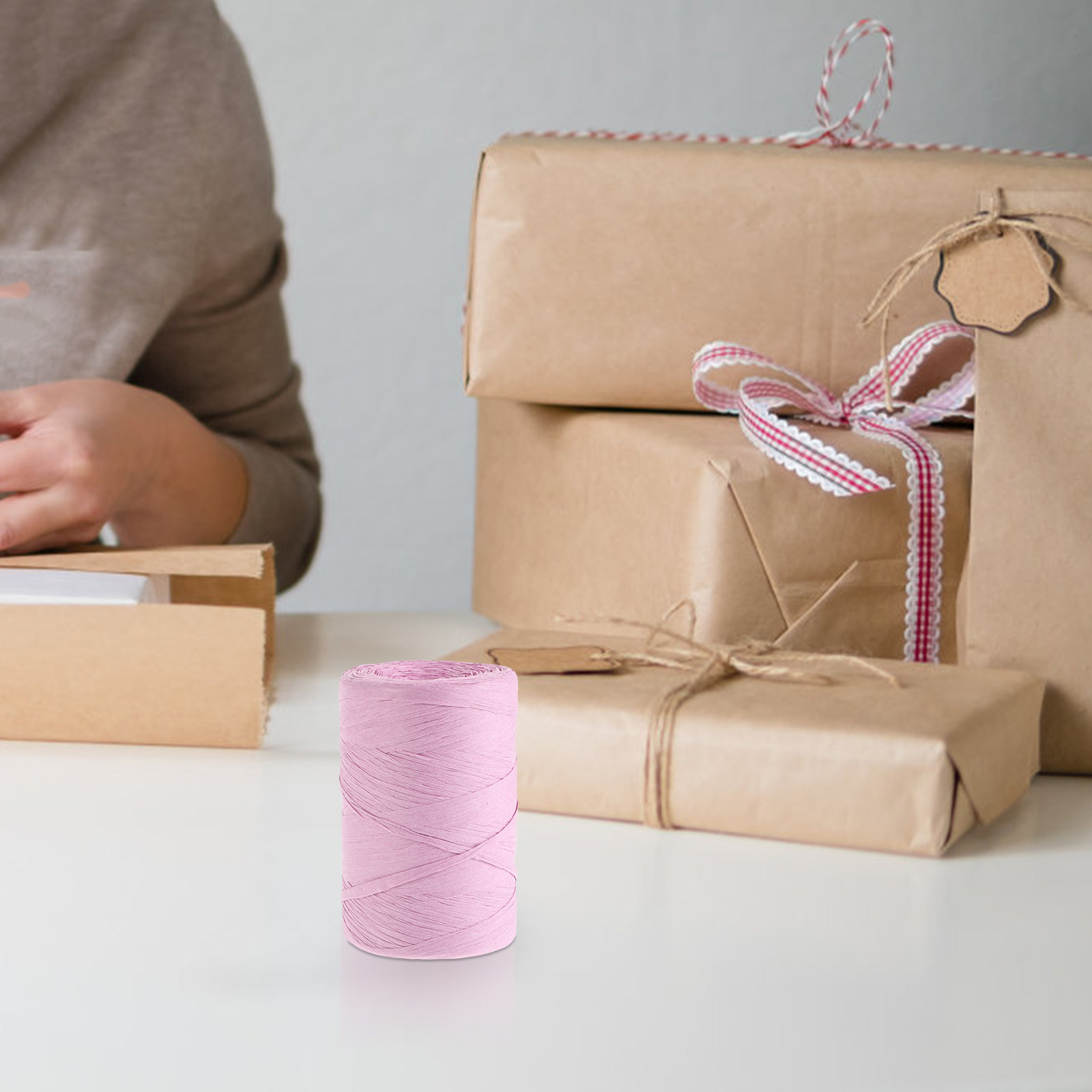 شريط ورق رافيا مسطح ملون للتغل - مراجعة Papercraft Supply Ribbon وسعره