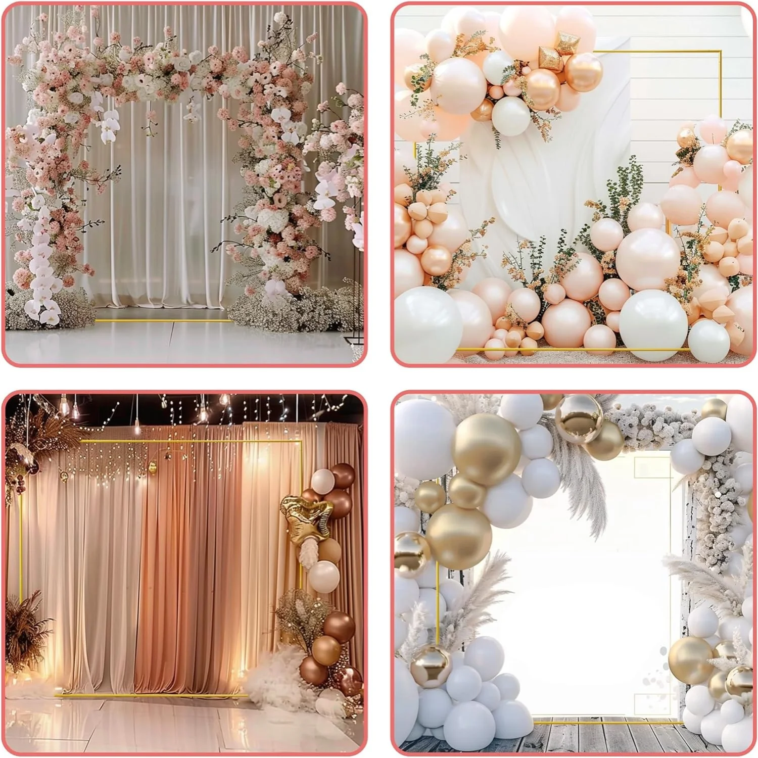 أقواس الزفاف الذهبية خلفية مرب - مراجعة Balloon Arch Kit وسعره